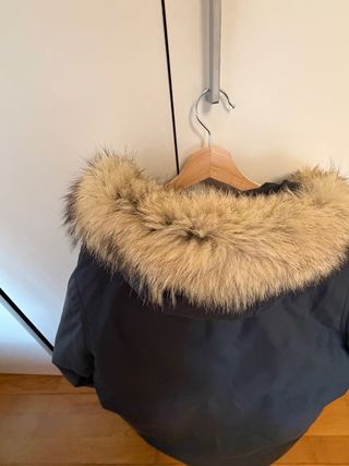 Abrigo Woolrich Gris con Capucha