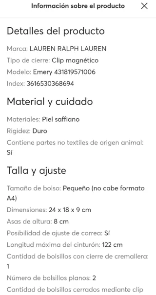 Bolso Ralph Lauren Emery Azul Marino y Dorado