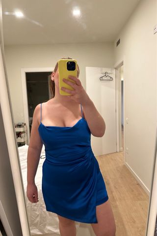 Vestido Zara Satén Azul