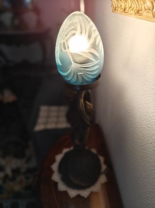 Lámpara de mesa ninfas cristal y metal