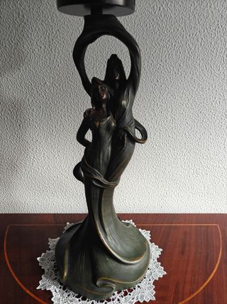 Lámpara de mesa ninfas cristal y metal