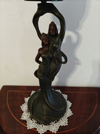 Lámpara de mesa ninfas cristal y metal