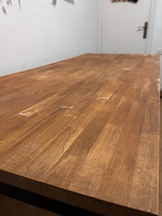 Mesa industrial madera y metal 200x81x75