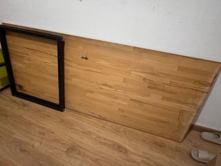 Mesa industrial madera y metal 200x81x75