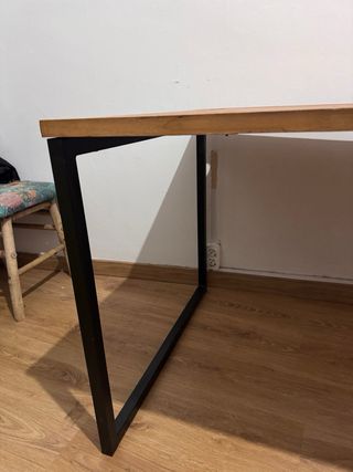 Mesa industrial madera y metal 200x81x75