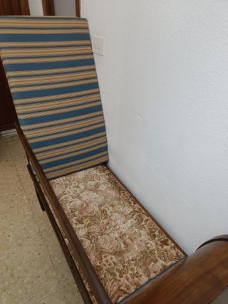 Banqueta Diván Isabelino Antiguo Madera Noble