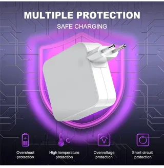 Cargador USB Tipo C Blanco 100 vatios.