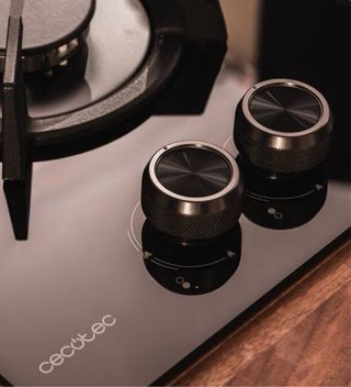 Placa de gas 2 fuegos cristal negro