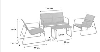 Sofá doble y 2 sillas exterior