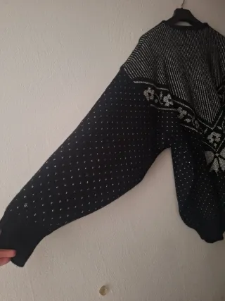 Jersey mujer negro y plata con brillos