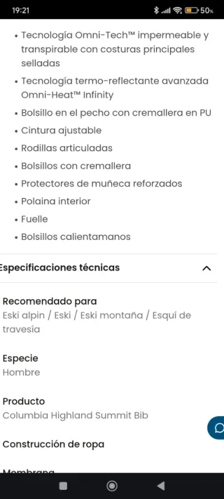 Pantalón esquí snowboard nieve Columbia