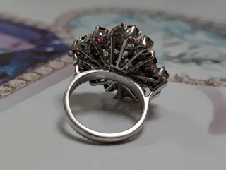 Anillo Antiguo Multicolor Plata