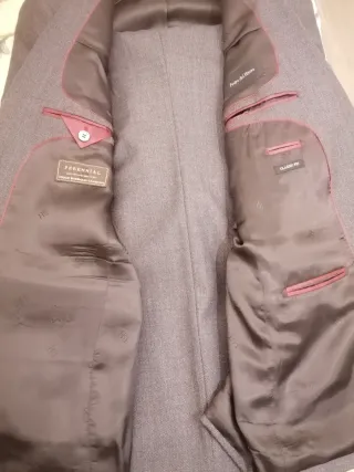 Traje de hombre color, gris ojo de perdiz