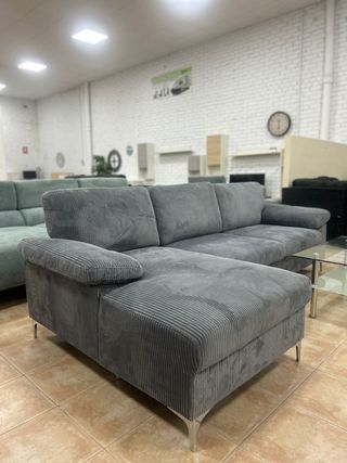 Sofá chaise longue 3 plazas gris NUEVO oferta