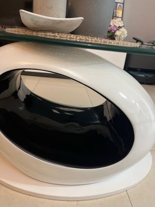 Mesa de centro moderna cristal y blanco