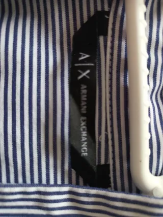 Camisa Armani Exchange Rayas Azul/Blanco