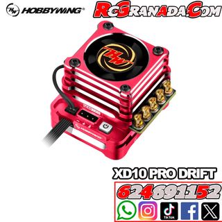 VARIADOR DRIFT HOBBYWING XERUN XD10 PRO ROJO