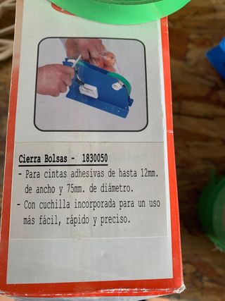 Cierra bolsas de plástico azul con 5 recambios de