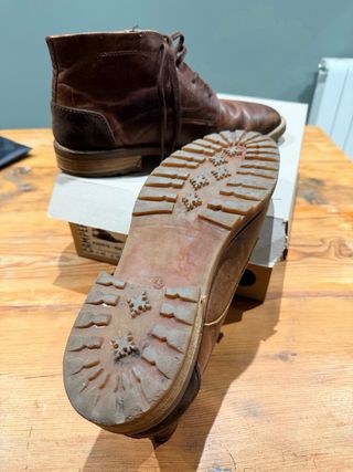 Botines de piel marrones talla 43