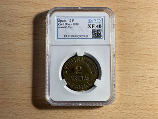 2 pesetas Arahal. Guerra Civil. Escasa