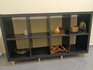 Mueble Parador Negro y Dorado