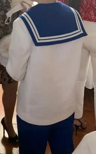 Traje comunión Pilar del Toro blanco/azul