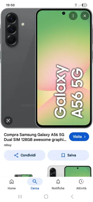 Samsung A56 5G 128GB Grigio
