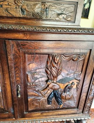 muebles antiguos tallados estilo vasco