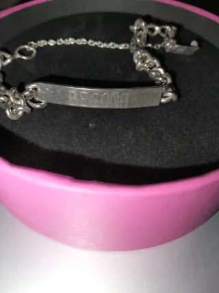Pulsera plata No me olvides con cadena