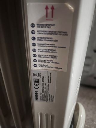 Radiador Aceite Eléctrico Beige