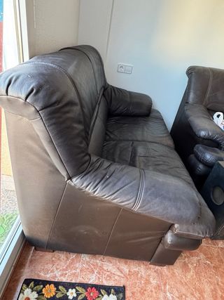 Sofás de piel marrón