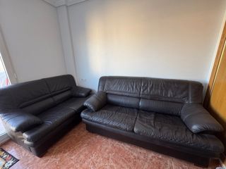 Sofás de piel marrón