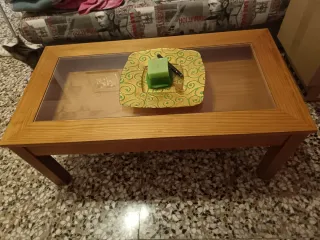 Mesa de centro madera y cristal