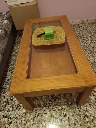 Mesa de centro madera y cristal