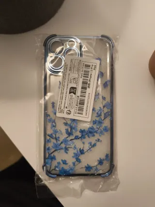 Funda iPhone 13 Pro Max Flores Azules Transparent