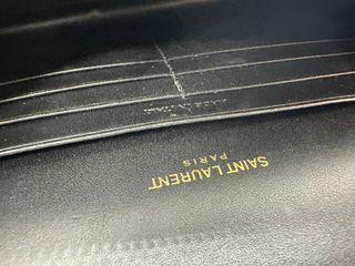 Saint Laurent Kate Bolso Negro Dorado