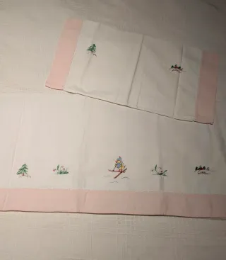 Juego de sábanas para cuna años 60 en algodón