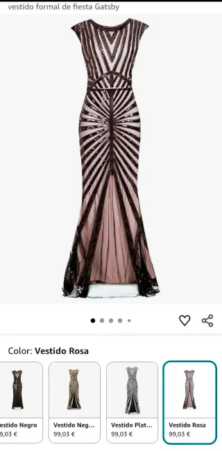 Vestido Gatsby Años 20 Talla M