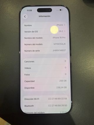 iPhone 16 Pro 96% Batería