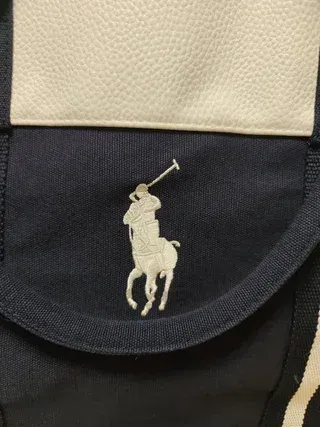 Bolso Tote Ralph Lauren Azul y Blanco