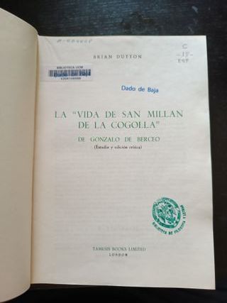 La vida de San Millán de la Cogolla de Gonzalo de