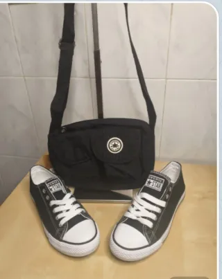 Zapatillas y Bolso Converse Negro