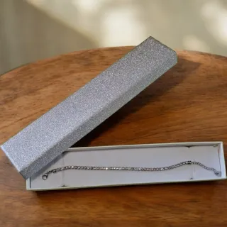 Bracciale tennis regolabile acciaio con scatolo