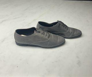 Scarpe stringate grigie effetto crackle