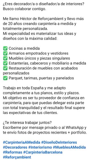 Carpintero, montador, reforçambient