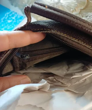 Bolso piel hombre bandolera marrón