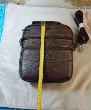 Bolso piel hombre bandolera marrón