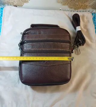 Bolso piel hombre bandolera marrón