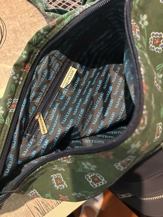 Borsa Naj Oleari verde fantasia floreale