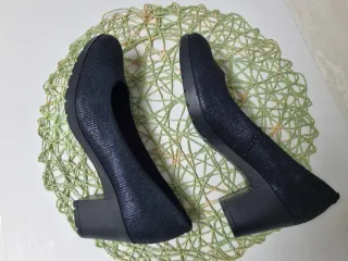 Zapatos de tacón piel negros/morados T37 ,